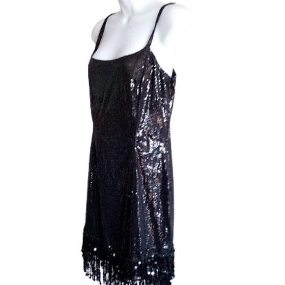 LE CHATEAU Charleston Era Black Sequined Dress Size 6 NEW NWT - Picture 2 of 5